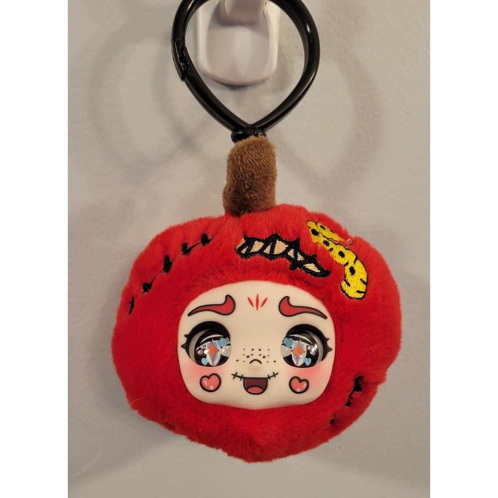 HANADOU Dark Carnival Rotten Apple Plush Clip Keychain Series 1 Red Spooky Cute